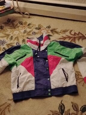 Colorblock Ski Jacket - Green, Pink, Blue, White